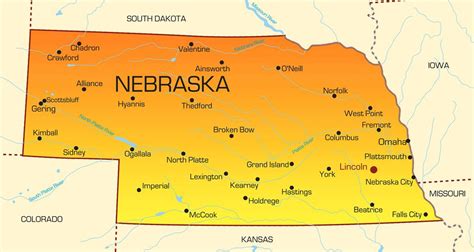 Us Map Nebraska State