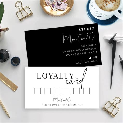 fully editable loyalty card diy rewards card digital download