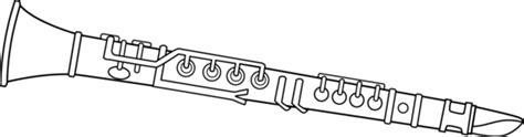 Black And White Clarinet Design Free Clip Art