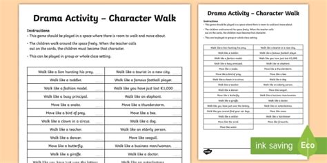 Drama Activities For Kids Character Walk Wacky Games