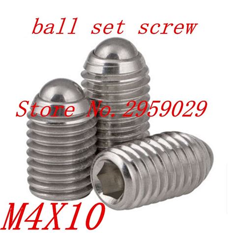 20pcs M410 4mm Stainless Steel 304 Hex Socket Spring Ball Plunger Set Screw In Screws From