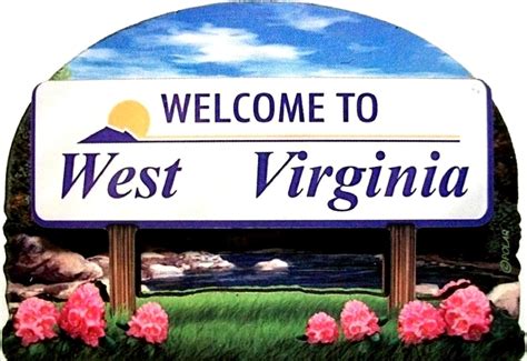 West Virginia State Welcome Sign Artwood Fridge Magnet
