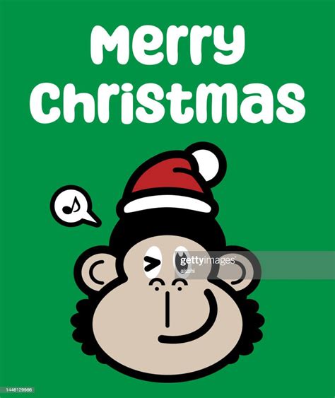 A Cute Gorilla Wearing A Santa Hat Wishes You A Merry Christmas High