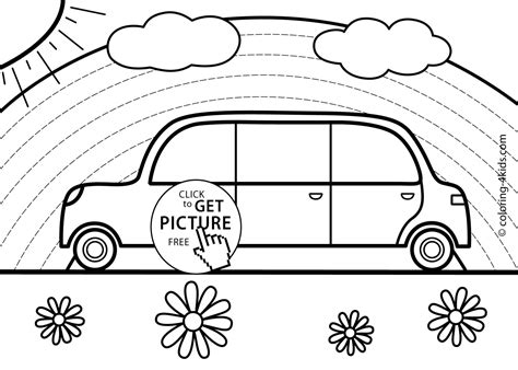 Open any of the printable files above by clicking the image or the link below the image. Rainbow Car transportation coloring pages for kids ...