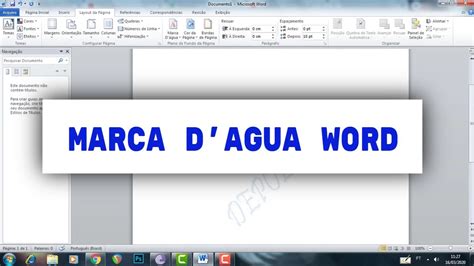 Como colocar marca dagua em TODAS as páginas no WORD YouTube