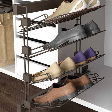 Four Tier Pull Out Shoe Rack Soft Close Pull Out Shoe Racks