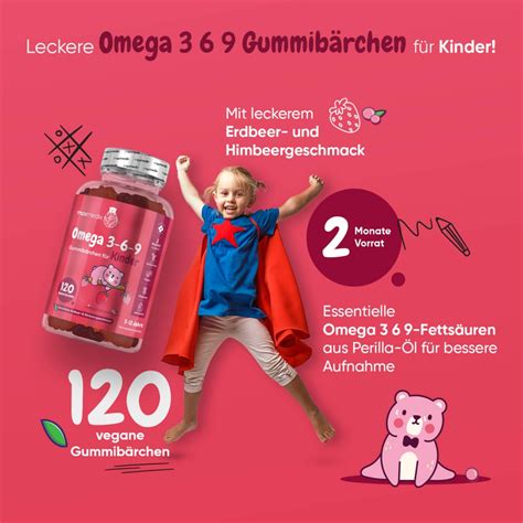 Omega 3 6 9 Gummibärchen Für Kinder 120 Leckere Fruchtgummis Weightworld
