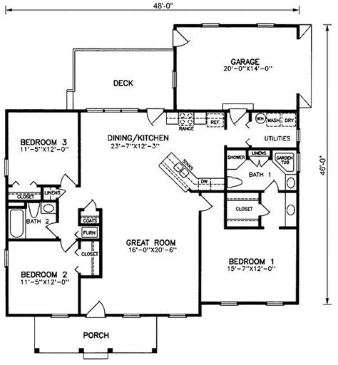 3 Bedroom House Plans 1600 Square Feet Bedroomhouseplansone