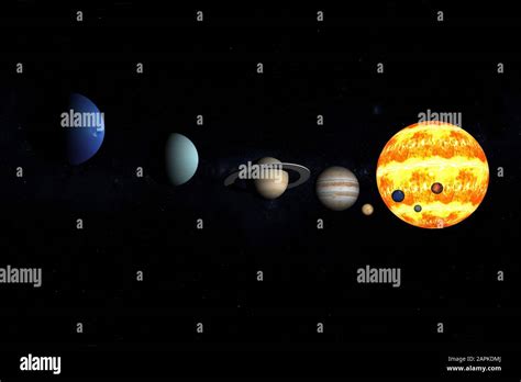 3d Illustration Our Eight Planets Of The Solar System Stock Photo Alamy