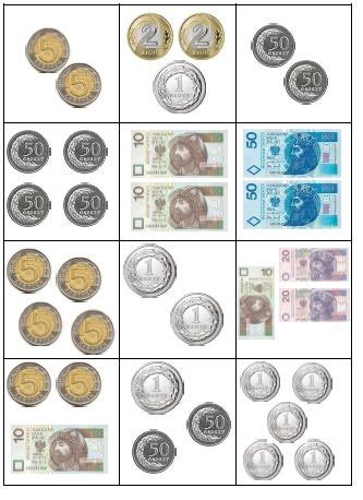 Znalezione Obrazy Dla Zapytania Monety I Banknoty Karty Pracy