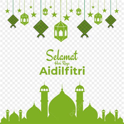 Hari Raya Aidilfitri Vector PNG Images Illustration Design Selamat