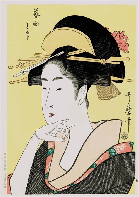 japanese ukiyo e woodblock print utamaro portrait of a etsy 日本