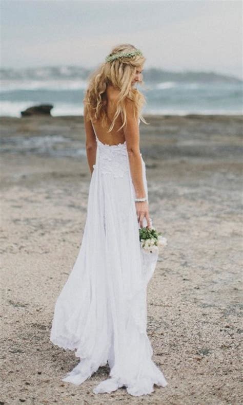 Stunning Low Back White Lace Wedding Dress Dreamy Floaty