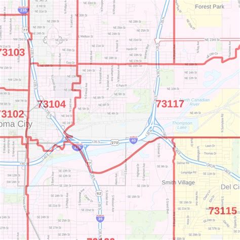 Map Of Zip Codes In Oklahoma Editable Central Oklahoma City Ok Map