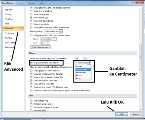 Cara Merubah Pengaturan Ukuran Inchi Ke Centimeter Di Office Word 2007