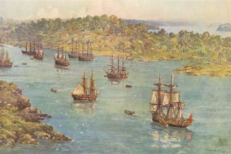 The First Fleet In Sydney Cove 27th January 1788 Kowethas Ertach Kernow
