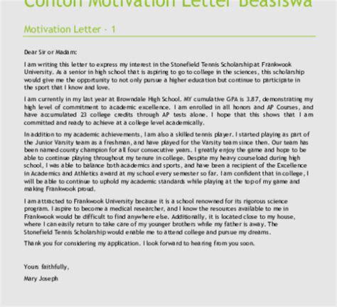 Motivation Letter Beasiswa Contoh Dan Panduan Menulisnya