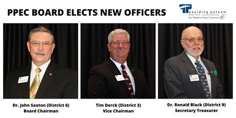 Ppec Board Elects New Officers Paulding Putnam Electric Cooperative