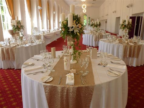 Initially, chair covers and chair bow sashes were our speciality but demand shot up and we branched into tablecloths, table runners,favour bags, and. Champagne sequin table runners by Simply Bows and Chair ...