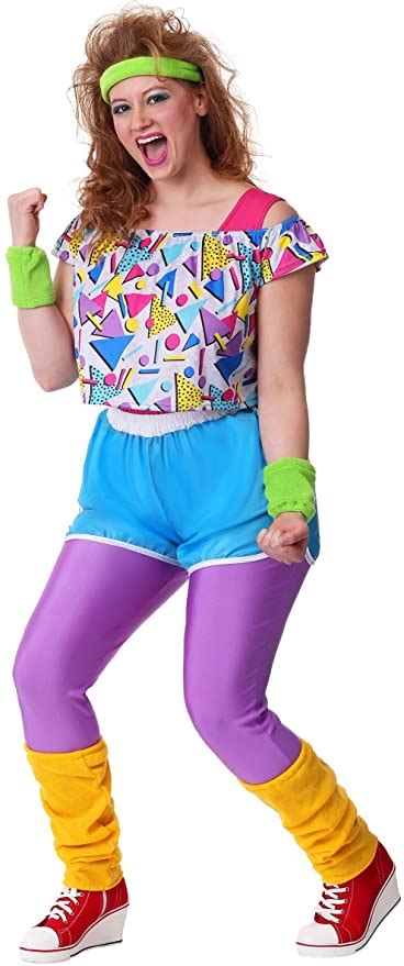 Fun Costumes Plus Size Work It Out 80s Costume