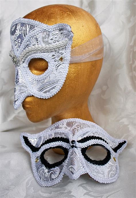 White Owl Mask Made To Order White And Silver Metallic Etsy