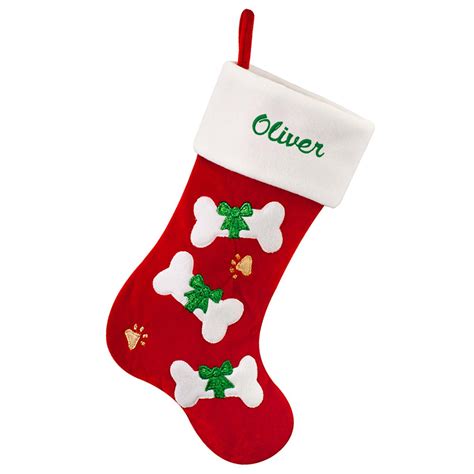 Check hip2save.com for more tips on saving. Personalized Dog Bones on Red Christmas Stocking