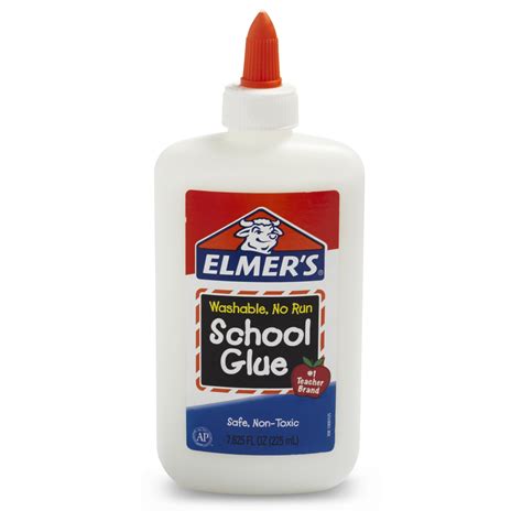 Elmers Liquid School Glue White Washable 8 Oz