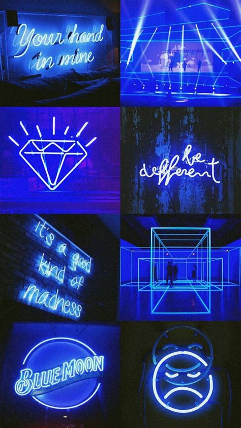 Download Blue And Black Neon Aesthetic Wallpaper