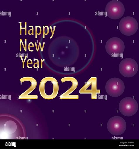 Golden Happy New Year 2024 Letters Decorative Background For Banners