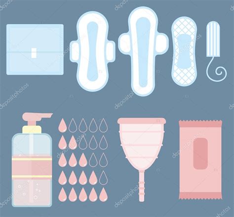 Feminine Personal Hygiene Vector Items Set — Stock Vector © Sabbra