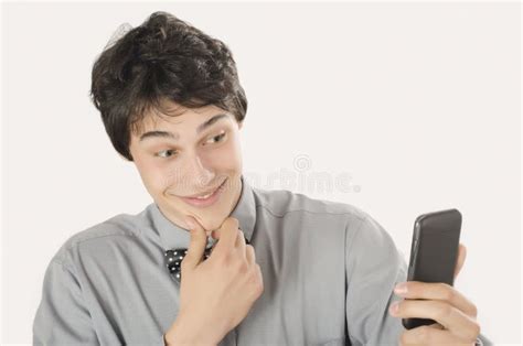 Happy Businessman Taking A Selfie Photo With His Smart Phone Stock