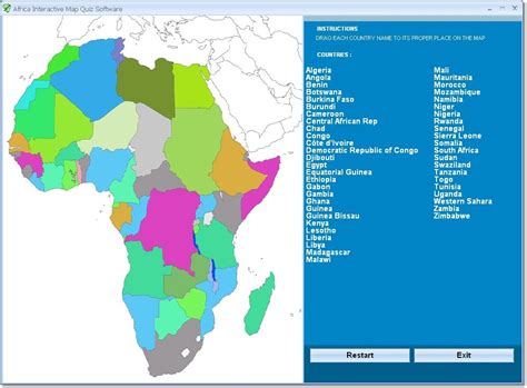 Africa Interactive Map Quiz Software 70 Drag And Drop The Country