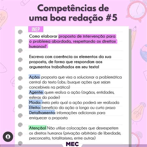No Instagram, MEC dá dicas de como fazer uma boa redação ...