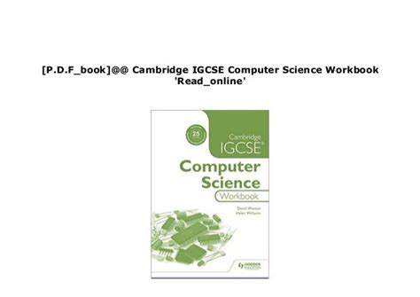 Paperback Library Cambridge Igcse Computer Science Workbook Read