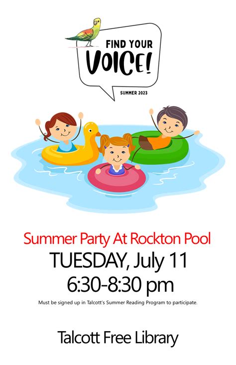Summer Swim Party Talcott Library