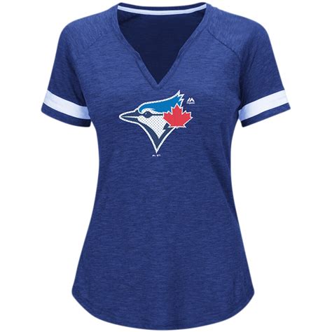 Majestic Toronto Blue Jays Womens Royal Game Stopper Raglan T Shirt