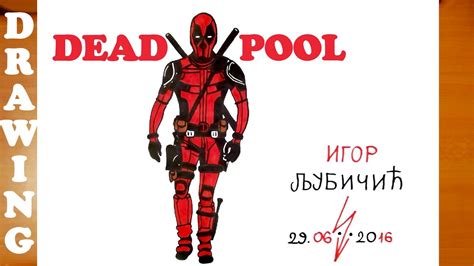 How To Draw Deadpool Easy Full Body From Avengers Deadpool Movie And