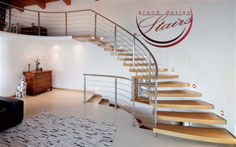 Cantilever Floating Curved Staircases Modern Design