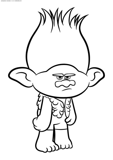 Click on any of the trolls coloring pages below to print out your free printable. Раскраска Хмурый тролль Цветан | Раскраски из мультфильма ...