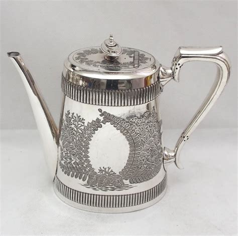 Antique Silver Plated Teapot With Etched Leaf Pattern Catawiki