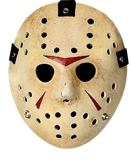 Eine horror maske ist dann erfolgreich, wenn der anblick der maske bei deinem als die weiße, starre michael myers maske, die zusammen mit der jason eishockey maske aus dem film freitag der 13te eine ganze. Jason Eishockymaske Original Fiberglas | Jason Voorhees ...