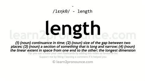 Pronunciation Of Length Definition Of Length Youtube