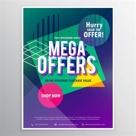 Promotional Mega Sale Brochure Flyer Template With Abstract Geom