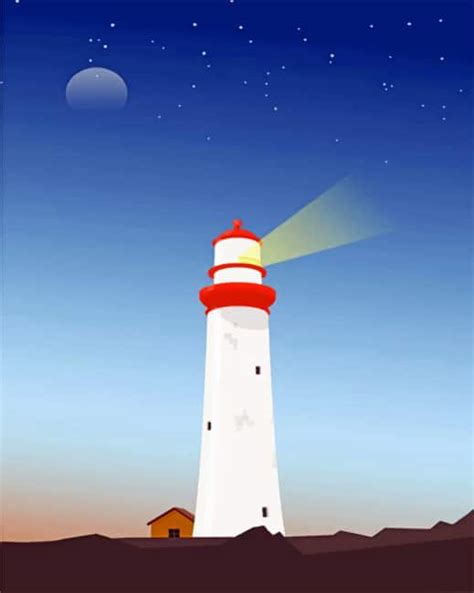 Aesthetic Lighthouse Illustration Paint By Number Paint By Numbers