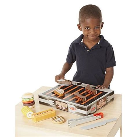 Melissa And Doug Wooden Grill And Serve Bbq Set