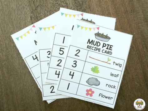 Download Mud Pie Math Recipe Cards: Counting 1-10