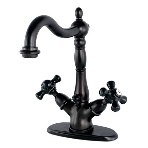 Made from solid brass in superior finish, this sink faucet is a durable and attractive piece to renew your bathroom with contemporary appeal. Kingston Brass Duchess Single Hole 2-Handle Bathroom ...