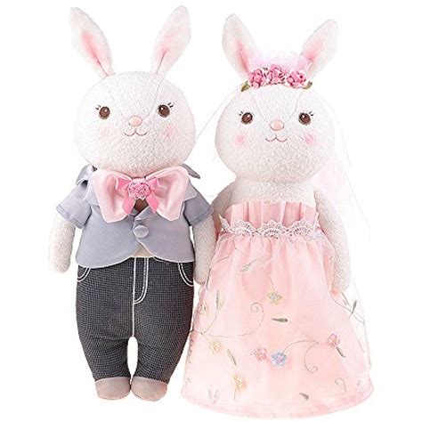 Jgoo Super Soft Stuffed Bunny Plush Wedding Rabbit Couple Toys Royal