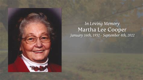 Martha Lee Cooper Tribute Video