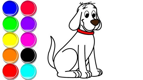 How To Draw A Dog Drawing And Coloring A Dog For Toddlers And Kids